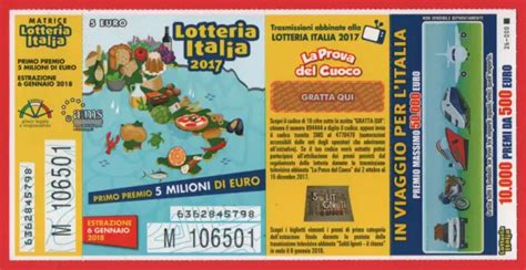 Lotteria Italia Biglietto Raro Con Matrice E Gratta E Vinci