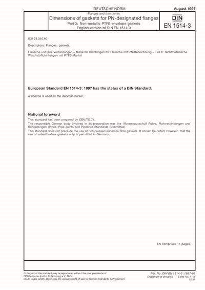 Din En Flanges And Their Joints Dimensions Of Gaskets