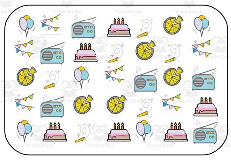 Matching And Memory Boards With Strips Party By Teach Simple