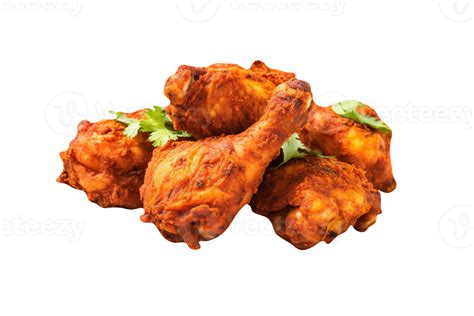 Tasty Tandoori Fried Chicken Isolated On Transparent Background