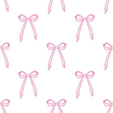 Premium Vector Cute Coquette Seamless Pattern Seamless Pink Ribbon