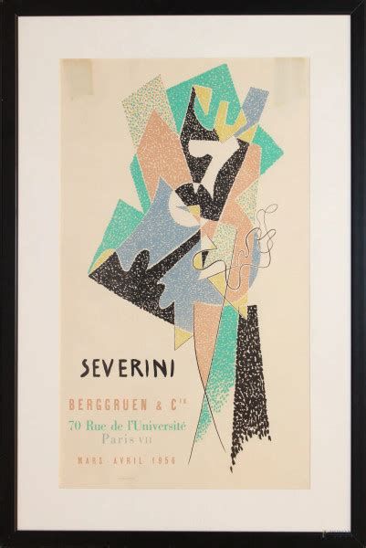 Manifesto Dell Esposizione Di Gino Severini Di Marzo Aprile Cm