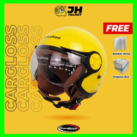 Jual Helm Cargloss Retro Original YRH Hijab Solid Ferrari Yellow Glossy