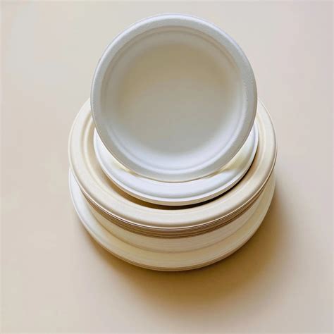 Compostable Biodegradable Sugarcane Sugar Cane Bagasse Plate Round