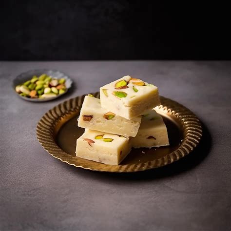 Premium Ai Image Milk Powder Barfi Also Known As Mava Burfi White Fudge