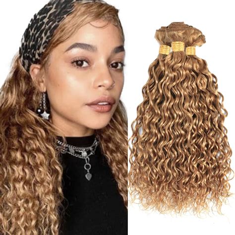 Amazon Honey Blonde Bundles 27 Water Wave Human Hair Bundles