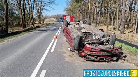 Dachowanie bmw na DW 423 pomiędzy Kłodnica a Januszkowicami