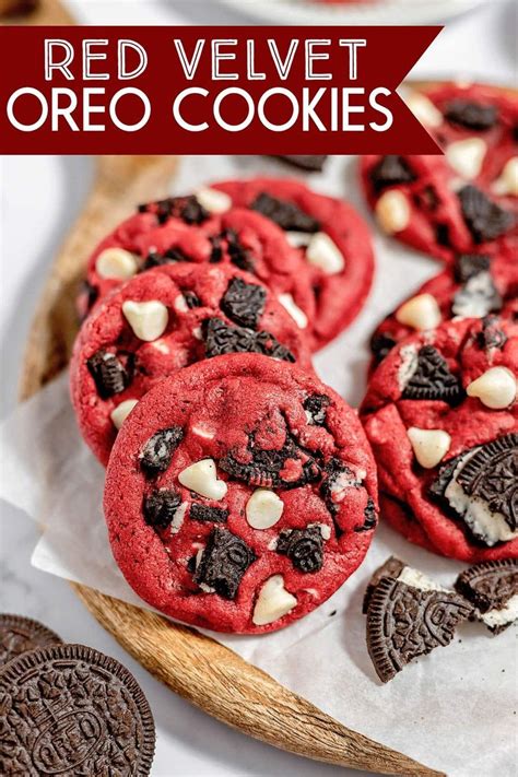 These Soft And Chewy Red Velvet Oreo Cookies Are A Perfect Combination Of Red Velvet And White