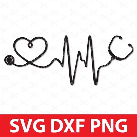 Floral Stethoscope Heart Svg  Nursing Svg Cut File Dxf Png Nurse Cricut Silhouette Flower