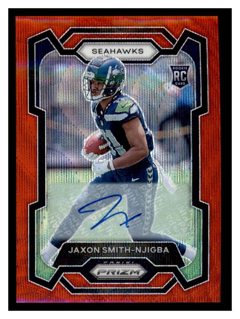 Jaxon Smith Njigba Prizm Rookie Autographs Red Wave