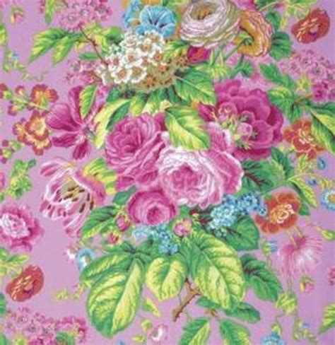 Rare Kaffe Fassett FLORAL DELIGHT Lavender Cotton Quilting Fabric