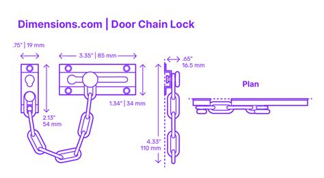 Barrel Bolt Lock Dimensions & Drawings | Dimensions.com