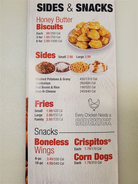 Menu At Krispy Krunchy Chicken Rivera Mart Fast Food Sacramento 907 Rivera Dr