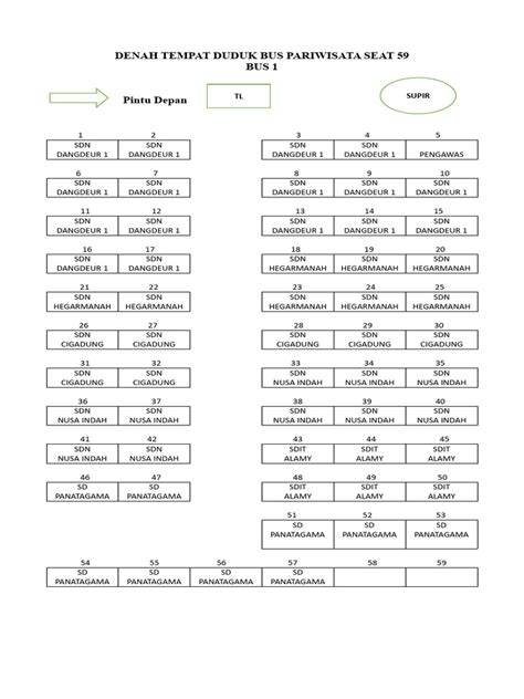 Denah Tempat Duduk Bus Pariwisata Seat 59 Pdf