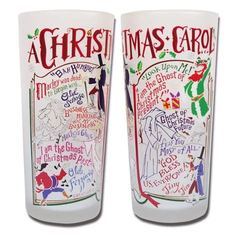 A Christmas Carol Drinking Glasses Set Of 2 City Barn Country Penthouse Christmas Carol