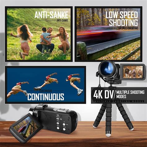 4K Videokamera Camcorder Ultra HD 48MP WiFi Touchscreen IR Nachtsicht