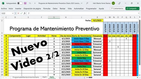 Elaboración de Plantilla para Programas de Mantenimientos Preventivos