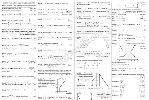 10 Sınıf Matematik 1 Dönem 2 Yazılıya Hazırlık Soruları 2022 Hangisoru