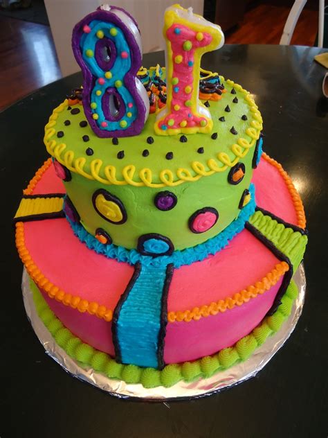 Neon Bright Birthday Cake - CakeCentral.com