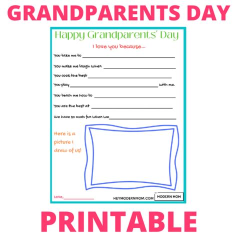 FREE Happy Grandparents’ Day Printable!