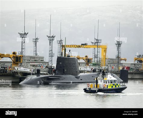 Astute-class submarine HMS Artful, at HM Naval Base Clyde, also known as Faslane, ahead of a ...