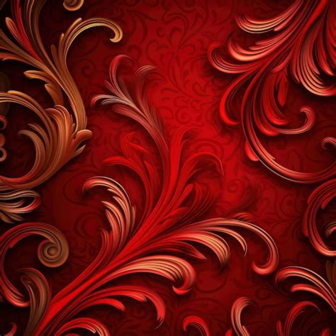 Premium AI Image Red And Gold Floral Background With A Floral Pattern