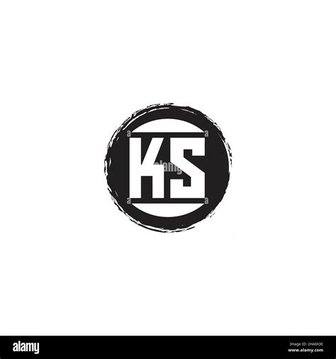 Ks Logo Initial Letter Monogram With Abstrac Circle Shape Design