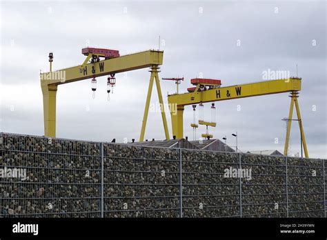 Harland And Wolff Shipyard Cranes October Belfast Northern