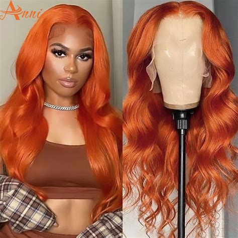 Ginger Orange Color X Lace Front Wigs Pre Plucked Brazilian Body