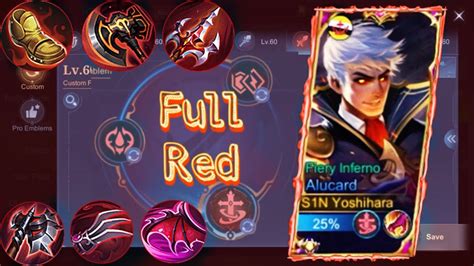 Alucard Full Red Build And Emblem Is So Crazy Youtube