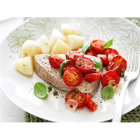 Roasted Tuna With Tomatoes And Capers Recipe Food To Love