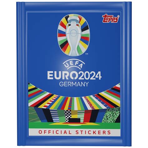 Topps Euro 2024 Offizielle Stickerbox mit 100 Sticker Päckchen Smyths