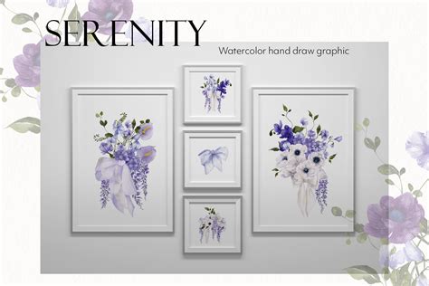 Serenity Purple Watercolor Flowers By Ma I Vi Thehungryjpeg