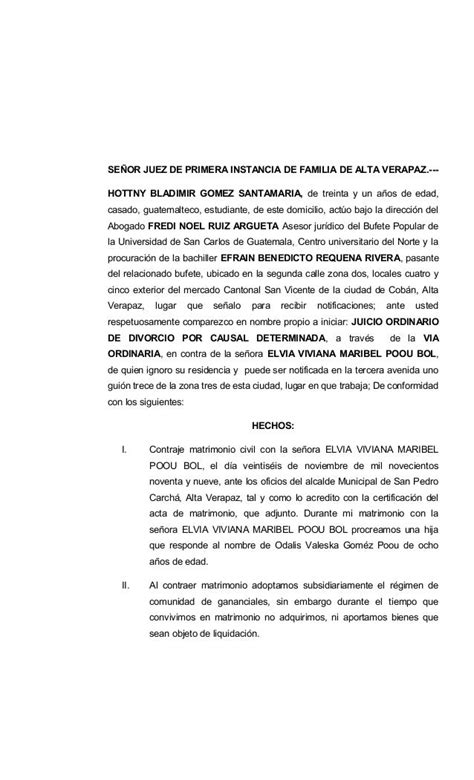 Ejemplo De Demanda De Juicio Ordinario Civil Guatemala Opciones De Ejemplo