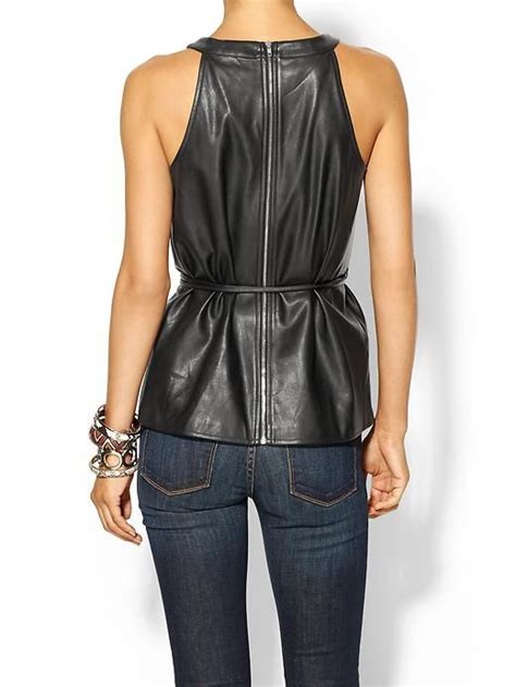 Piperlime Vegan Leather Halter Top Clothes Fashion Sewing Leather