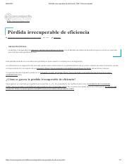 P Rdida Irrecuperable De Eficiencia Economipedia Pdf