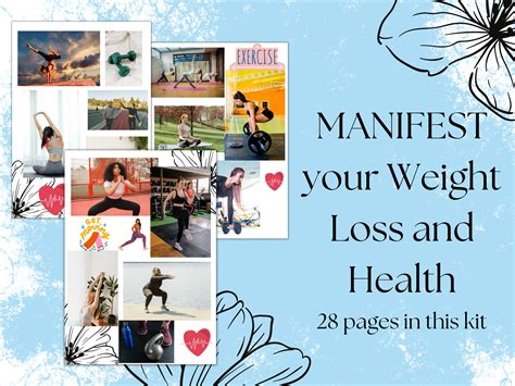 VISION BOARD Printables Weight Loss Vision Board Health Vision Board