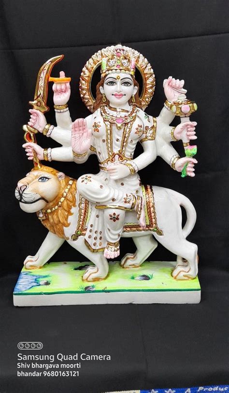 White Painted Marble Stone Durga Statue For Home Size Inch At Rs