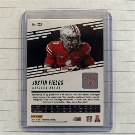 2021 Panini Prestige Rookies Xtra Points Sunburst Justin Fields 203