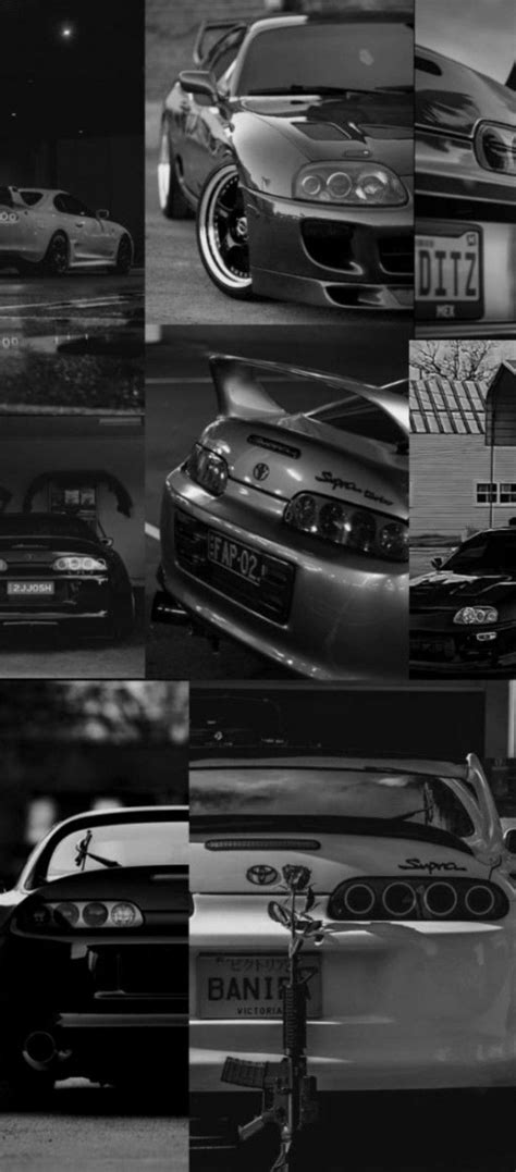 Toyota Supra Black White Wallpaper Black Car Wallpaper Jdm Wallpaper