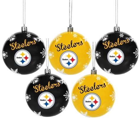 FOCO NFL-PT STEELERS 5 PK SHATTERPROOF BALLS - Pre Game