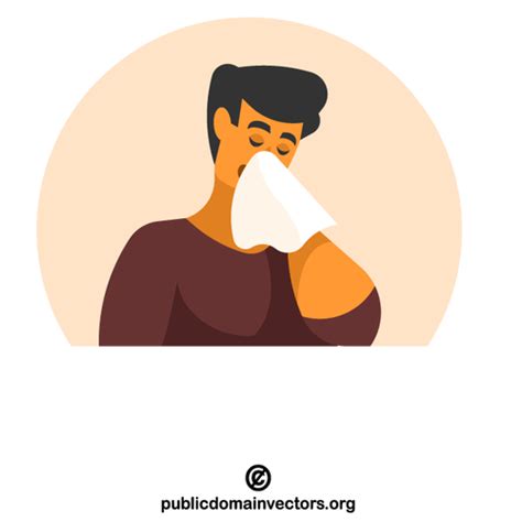 PublicDomainVectors Org Man Blowing His Nose Free Clip Art Man Nose