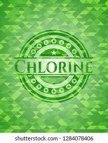 Chlorine Realistic Green Emblem Mosaic Background Stock Vector Royalty