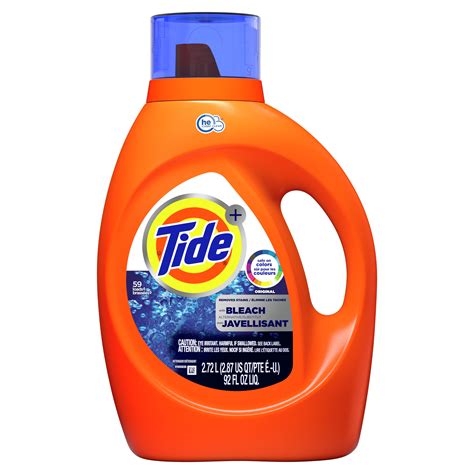 Buy Tide Plus Bleach HE, 59 Loads Liquid Laundry Detergent, 92 fl oz Online at Lowest Price in ...