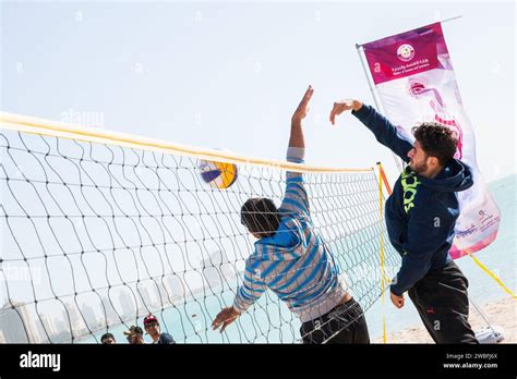 Doha Qatar February 14 2016 Beach Volleyball On The Occasion Of