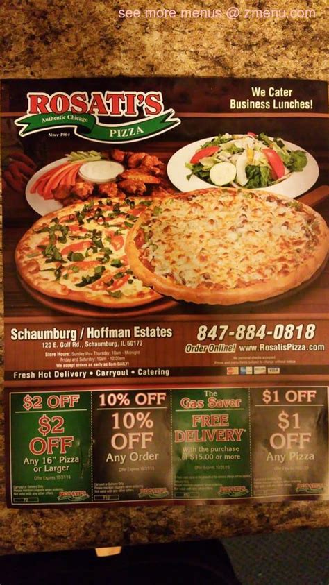 Online Menu Of Rosatis Pizza Restaurant Schaumburg Illinois 60195