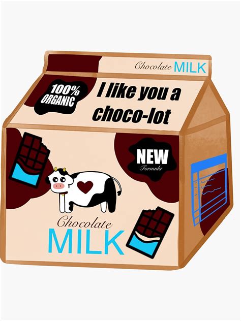 Kawaii Chocolate Milk Carton Sticker For Sale By Whittington Redbubble