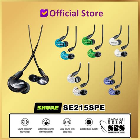 Promo Shure Se215 Se 215 Wired Sound Isolating Earbuds Earphones Se215spe Clear With Mic Cicil