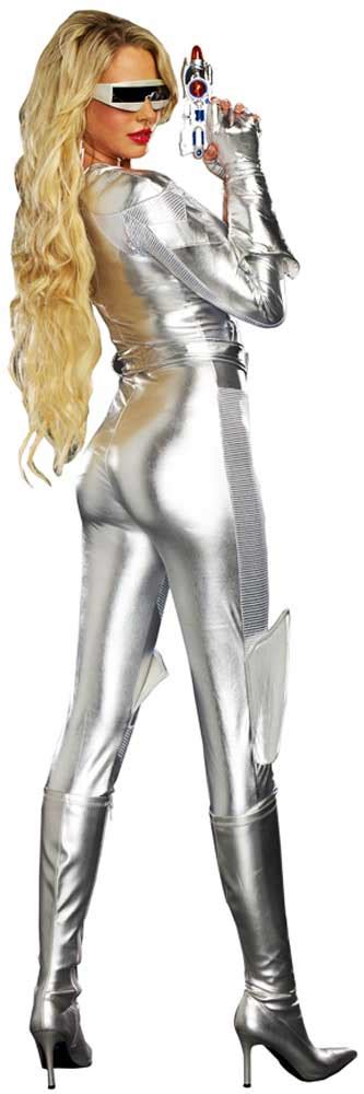 Sexy Futuristic E T Metallic Jumpsuit Intergalactic Space Costume