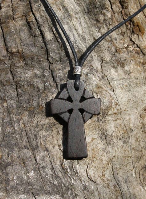 Rosewood Celtic cross necklace